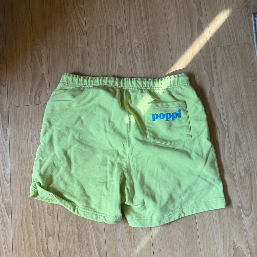 Poppi Neon Lime Women’s Drawstring Lounge Shorts View 3